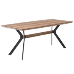 Esstisch - Wildeiche-schwarz - 180x90 Cm