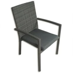 Gardiola Gartenstuhl - Grau - Stapelbar - Rattan-Optik