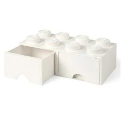 Lego Schubladenbox Brick L X B X H: 50 X 25 X 18 Cm, Weiß, Anzahl Schubladen: 2 Stk.