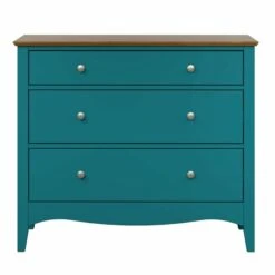 Kommode LISSABON - Blau-braun - Teilmassiv - 100 Cm