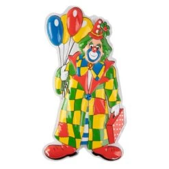 Wanddeko - Clown Mit Luftballons - Ca. 60 X 37 X 2 Cm