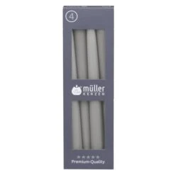 Spitzkerzen - Ca. 2 X 24,5 Cm - Grau - 4 Stück