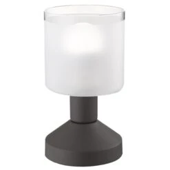 Tischlampe - Rost Matt - Glas Gefrostet