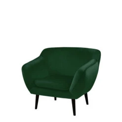 Fink Living AUDRY Velvet Sessel - B 97 Cm - H 83 Cm - T 81 Cm - GrĂŒn