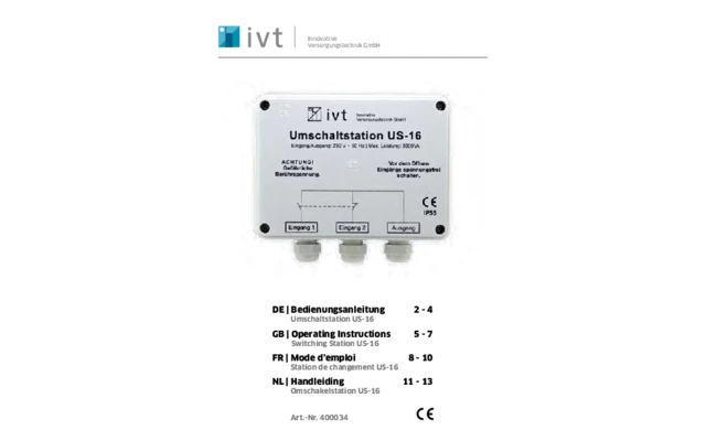 IVT US 16 Umschaltstation 230 V 16 A 3600 VA