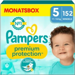 Pampers® Pampers Premium Protection, Gr. 5 Junior, 11-16kg, Monatsbox (1x 152 Windeln)