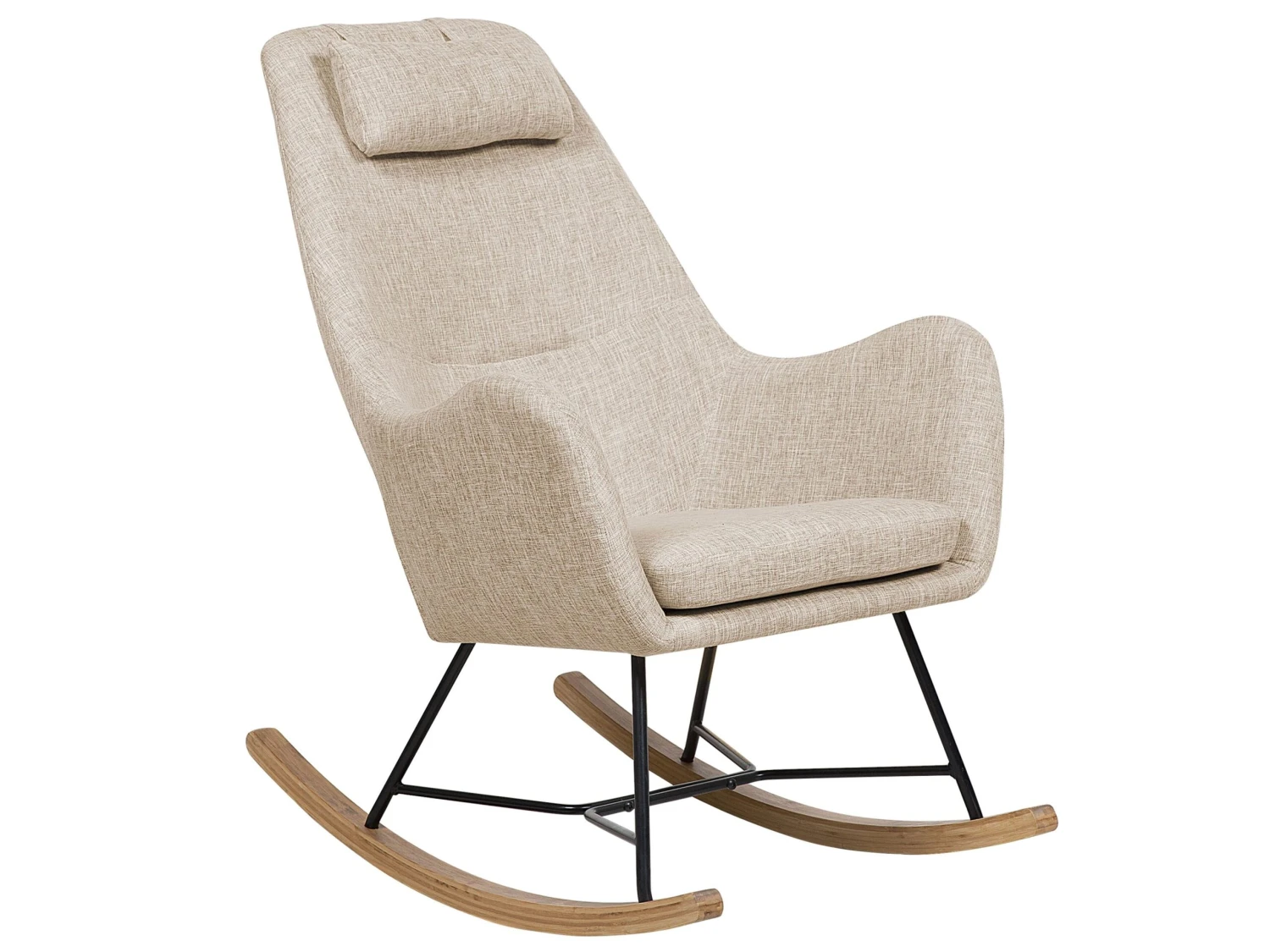 Schaukelsessel Polsterbezug Hellbeige ARRIE