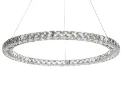 Hängelampe LED Kristallglas Silber Ringform MAGAT
